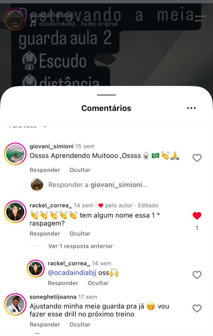 Aluno da Oca da Índia treinando, resultado 1
